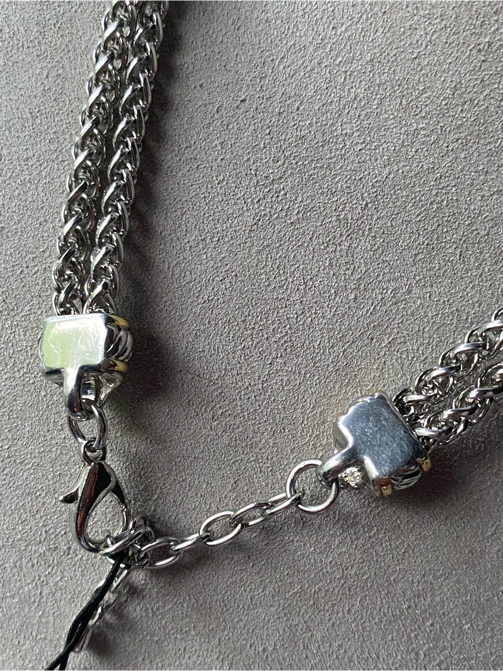 Two-Tone Statement Pendant Necklace - Silver & Gold Tones - Picture 4 of 6